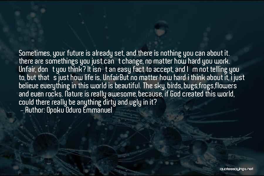 Opoku Oduro Emmanuel Quotes: Sometimes, Your Future Is Already Set, And There Is Nothing You Can About It. There Are Somethings You Just Can't