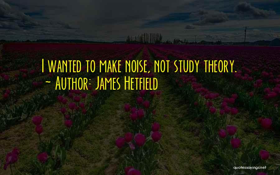 James Hetfield Quotes: I Wanted To Make Noise, Not Study Theory.