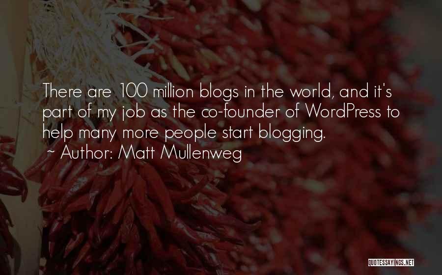 Matt Mullenweg Quotes: There Are 100 Million Blogs In The World, And It's Part Of My Job As The Co-founder Of Wordpress To