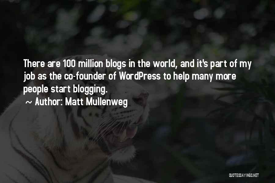 Matt Mullenweg Quotes: There Are 100 Million Blogs In The World, And It's Part Of My Job As The Co-founder Of Wordpress To