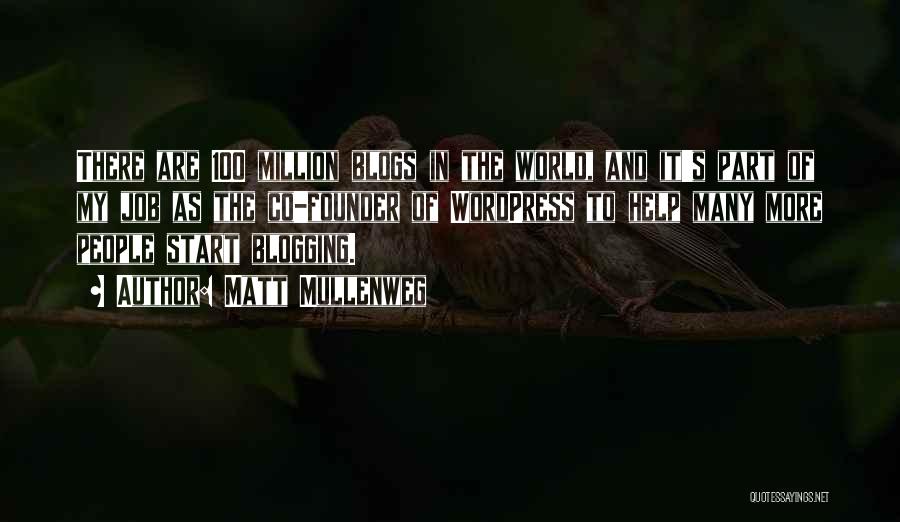 Matt Mullenweg Quotes: There Are 100 Million Blogs In The World, And It's Part Of My Job As The Co-founder Of Wordpress To