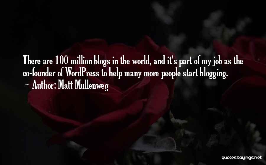 Matt Mullenweg Quotes: There Are 100 Million Blogs In The World, And It's Part Of My Job As The Co-founder Of Wordpress To