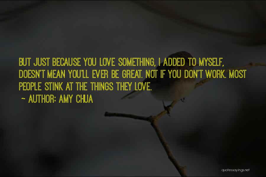Amy Chua Quotes: But Just Because You Love Something, I Added To Myself, Doesn't Mean You'll Ever Be Great. Not If You Don't