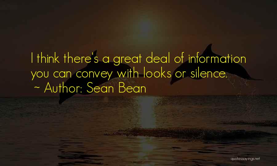 Sean Bean Quotes: I Think There's A Great Deal Of Information You Can Convey With Looks Or Silence.