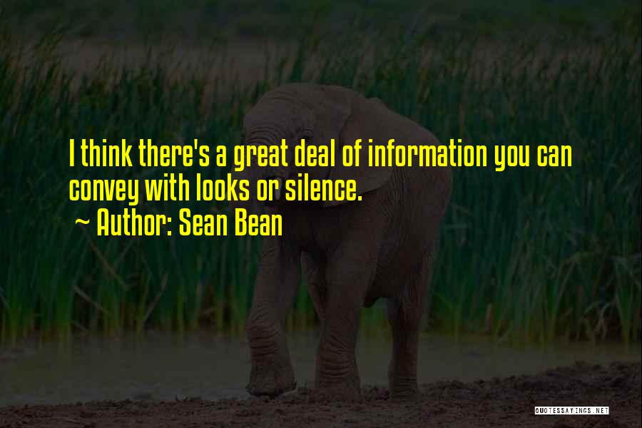 Sean Bean Quotes: I Think There's A Great Deal Of Information You Can Convey With Looks Or Silence.