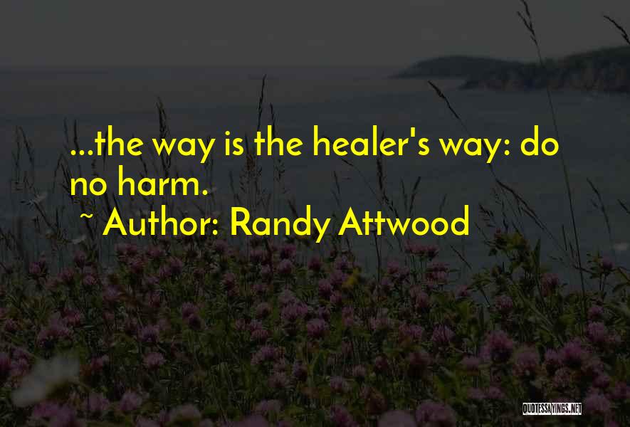 Randy Attwood Quotes: ...the Way Is The Healer's Way: Do No Harm.