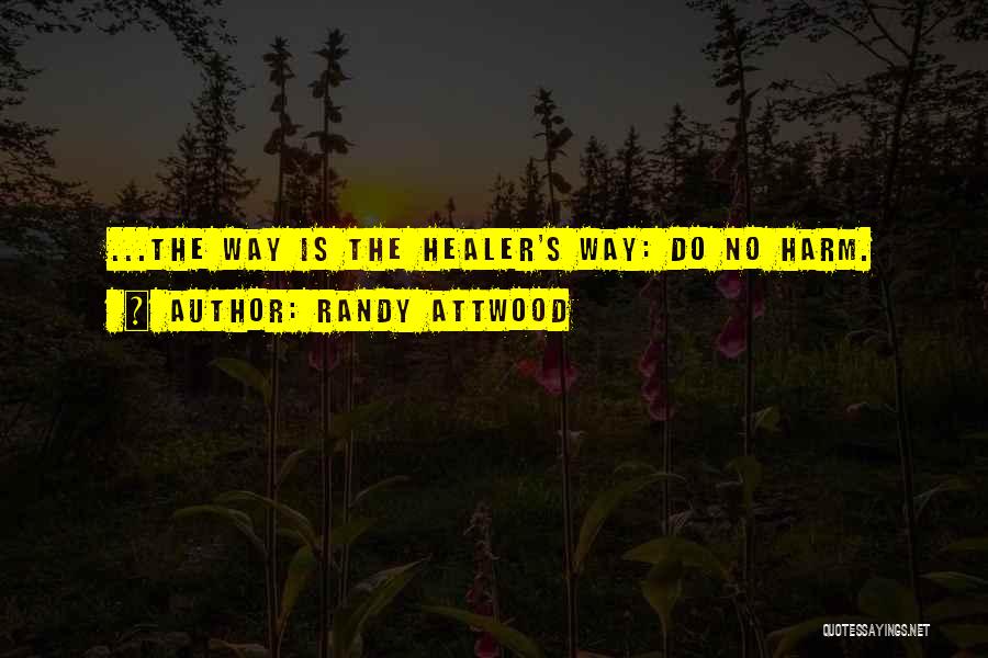 Randy Attwood Quotes: ...the Way Is The Healer's Way: Do No Harm.
