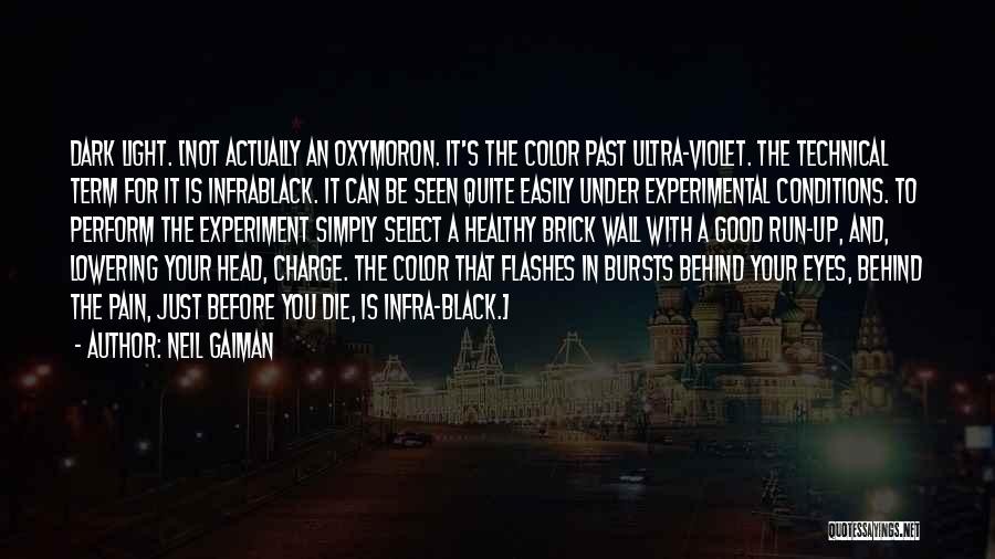 Neil Gaiman Quotes: Dark Light. [not Actually An Oxymoron. It's The Color Past Ultra-violet. The Technical Term For It Is Infrablack. It Can