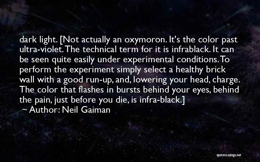 Neil Gaiman Quotes: Dark Light. [not Actually An Oxymoron. It's The Color Past Ultra-violet. The Technical Term For It Is Infrablack. It Can