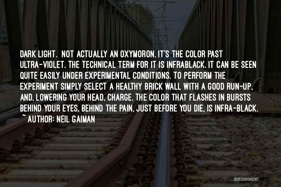 Neil Gaiman Quotes: Dark Light. [not Actually An Oxymoron. It's The Color Past Ultra-violet. The Technical Term For It Is Infrablack. It Can