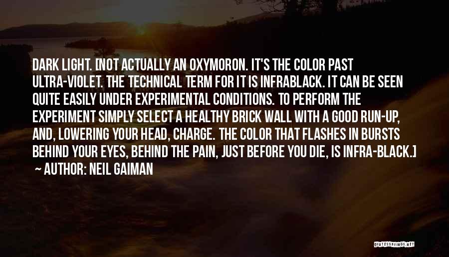 Neil Gaiman Quotes: Dark Light. [not Actually An Oxymoron. It's The Color Past Ultra-violet. The Technical Term For It Is Infrablack. It Can