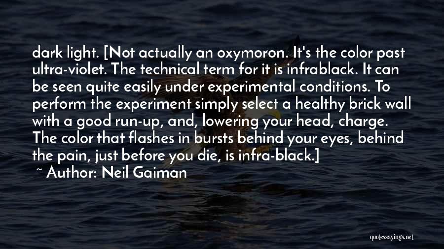 Neil Gaiman Quotes: Dark Light. [not Actually An Oxymoron. It's The Color Past Ultra-violet. The Technical Term For It Is Infrablack. It Can