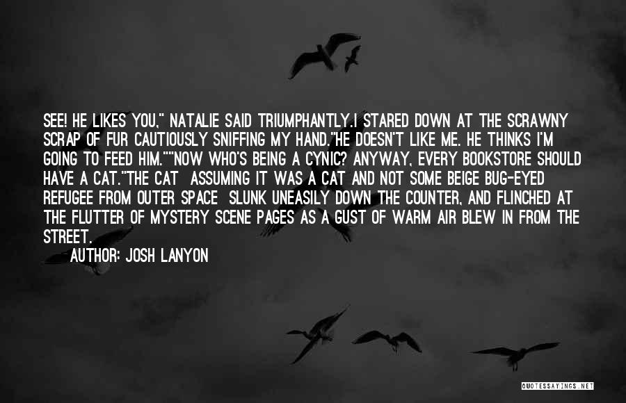 Josh Lanyon Quotes: See! He Likes You, Natalie Said Triumphantly.i Stared Down At The Scrawny Scrap Of Fur Cautiously Sniffing My Hand.he Doesn't