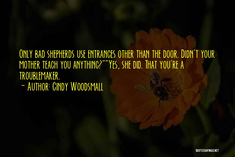 Cindy Woodsmall Quotes: Only Bad Shepherds Use Entrances Other Than The Door. Didn't Your Mother Teach You Anything?yes, She Did. That You're A
