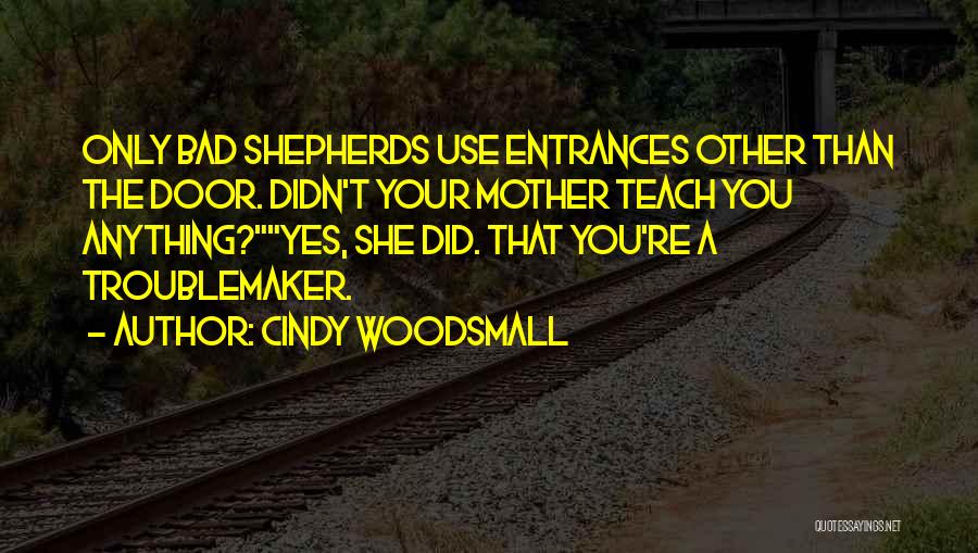 Cindy Woodsmall Quotes: Only Bad Shepherds Use Entrances Other Than The Door. Didn't Your Mother Teach You Anything?yes, She Did. That You're A