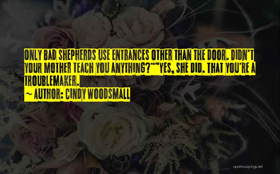 Cindy Woodsmall Quotes: Only Bad Shepherds Use Entrances Other Than The Door. Didn't Your Mother Teach You Anything?yes, She Did. That You're A