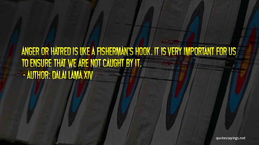 Dalai Lama XIV Quotes: Anger Or Hatred Is Like A Fisherman's Hook. It Is Very Important For Us To Ensure That We Are Not