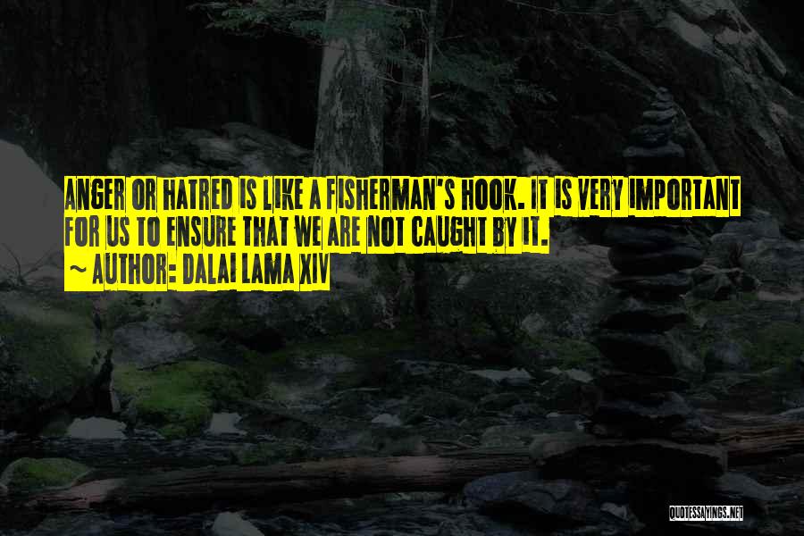 Dalai Lama XIV Quotes: Anger Or Hatred Is Like A Fisherman's Hook. It Is Very Important For Us To Ensure That We Are Not