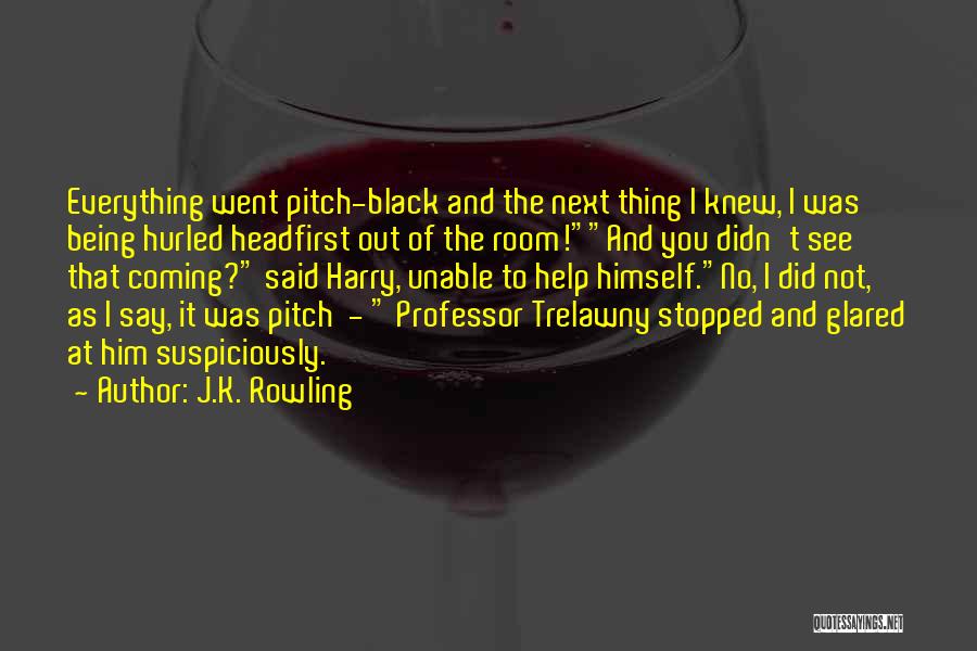 J.K. Rowling Quotes: Everything Went Pitch-black And The Next Thing I Knew, I Was Being Hurled Headfirst Out Of The Room!and You Didn't