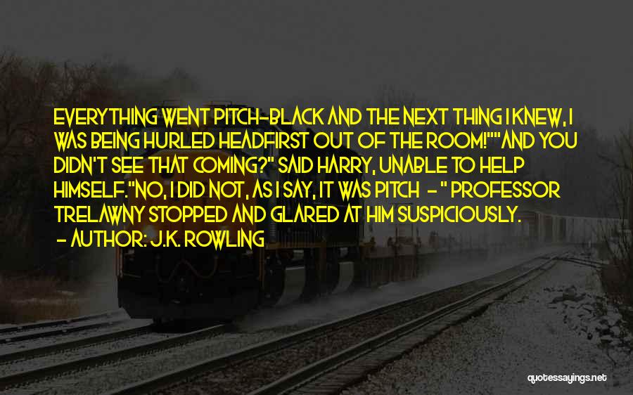 J.K. Rowling Quotes: Everything Went Pitch-black And The Next Thing I Knew, I Was Being Hurled Headfirst Out Of The Room!and You Didn't