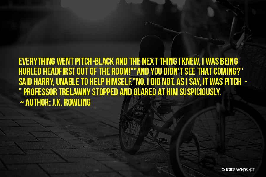 J.K. Rowling Quotes: Everything Went Pitch-black And The Next Thing I Knew, I Was Being Hurled Headfirst Out Of The Room!and You Didn't