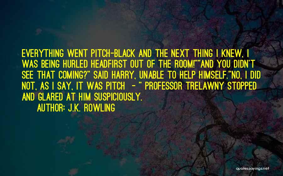J.K. Rowling Quotes: Everything Went Pitch-black And The Next Thing I Knew, I Was Being Hurled Headfirst Out Of The Room!and You Didn't