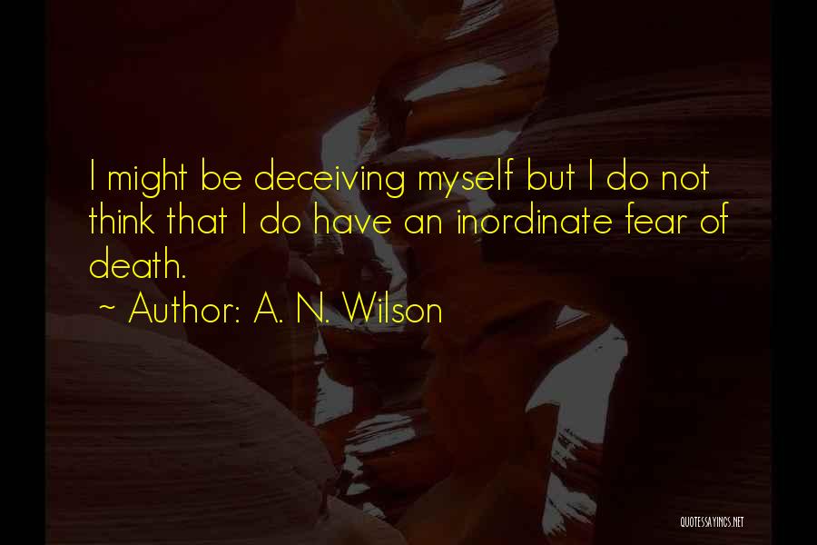 A. N. Wilson Quotes: I Might Be Deceiving Myself But I Do Not Think That I Do Have An Inordinate Fear Of Death.