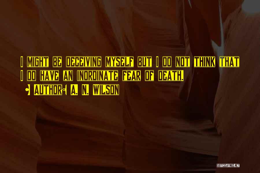 A. N. Wilson Quotes: I Might Be Deceiving Myself But I Do Not Think That I Do Have An Inordinate Fear Of Death.