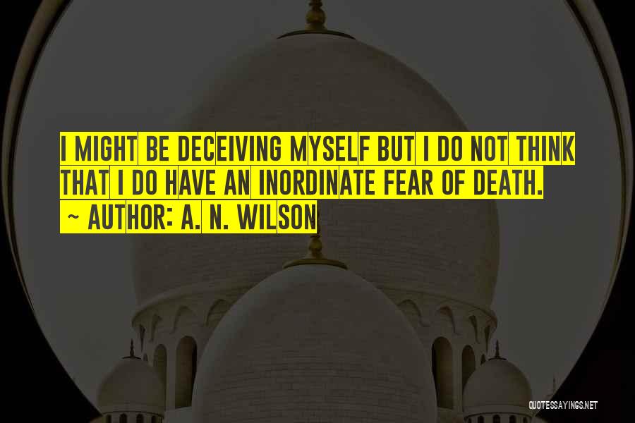 A. N. Wilson Quotes: I Might Be Deceiving Myself But I Do Not Think That I Do Have An Inordinate Fear Of Death.