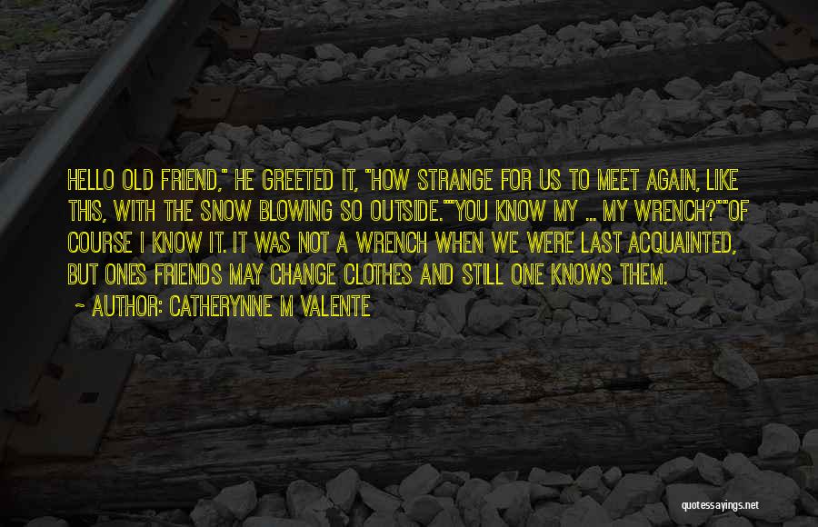 Catherynne M Valente Quotes: Hello Old Friend, He Greeted It, How Strange For Us To Meet Again, Like This, With The Snow Blowing So