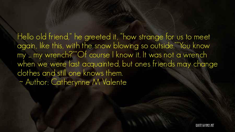 Catherynne M Valente Quotes: Hello Old Friend, He Greeted It, How Strange For Us To Meet Again, Like This, With The Snow Blowing So