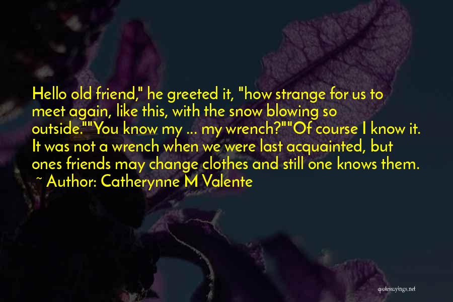 Catherynne M Valente Quotes: Hello Old Friend, He Greeted It, How Strange For Us To Meet Again, Like This, With The Snow Blowing So