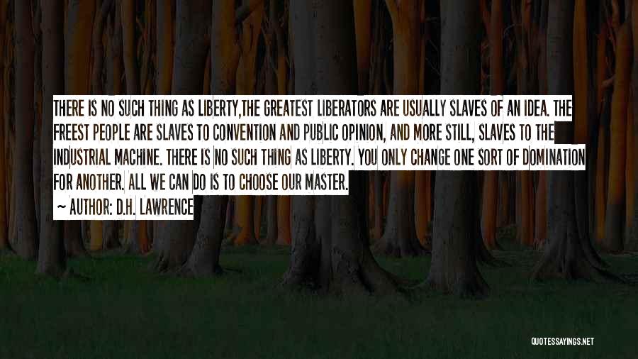 D.H. Lawrence Quotes: There Is No Such Thing As Liberty,the Greatest Liberators Are Usually Slaves Of An Idea. The Freest People Are Slaves