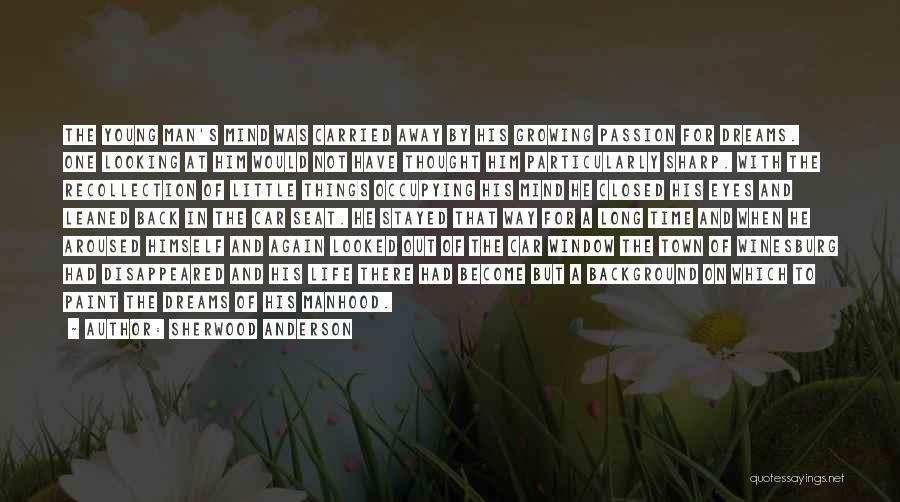 Sherwood Anderson Quotes: The Young Man's Mind Was Carried Away By His Growing Passion For Dreams. One Looking At Him Would Not Have