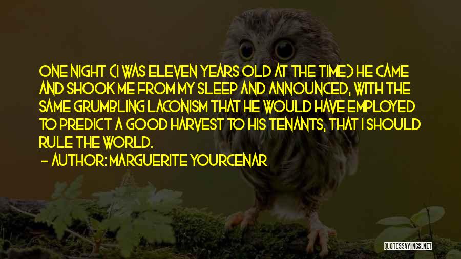 Marguerite Yourcenar Quotes: One Night (i Was Eleven Years Old At The Time) He Came And Shook Me From My Sleep And Announced,