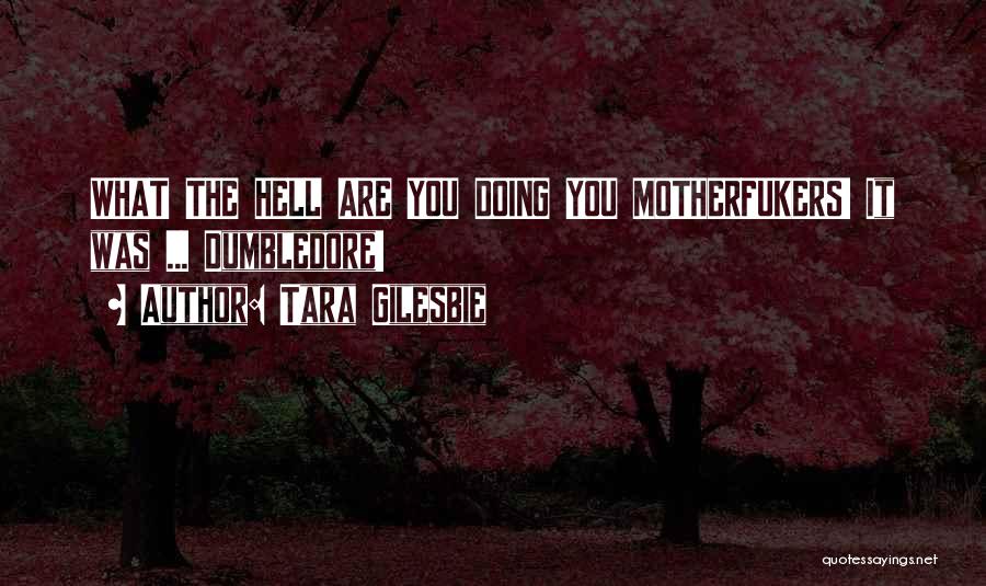 Tara Gilesbie Quotes: What The Hell Are You Doing You Motherfukers! It Was ... Dumbledore!