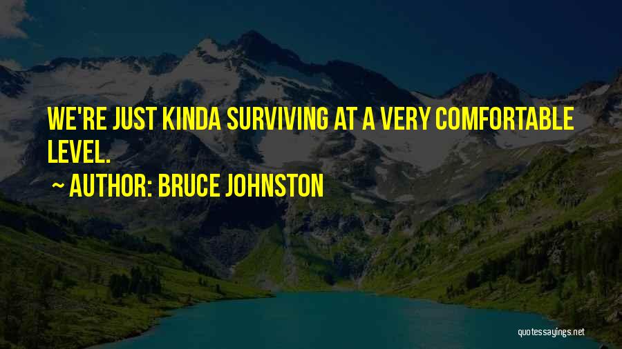 Bruce Johnston Quotes: We're Just Kinda Surviving At A Very Comfortable Level.