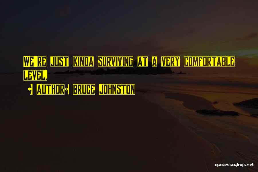 Bruce Johnston Quotes: We're Just Kinda Surviving At A Very Comfortable Level.