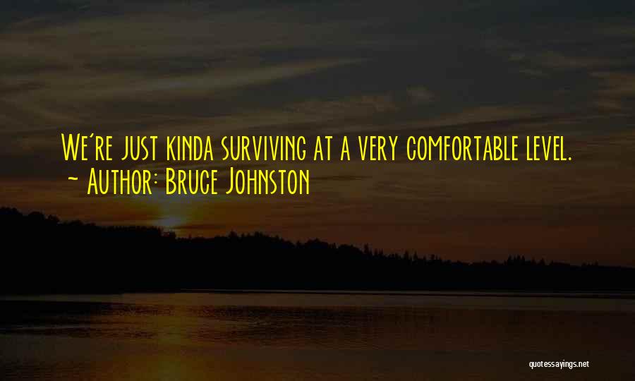 Bruce Johnston Quotes: We're Just Kinda Surviving At A Very Comfortable Level.