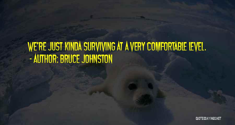 Bruce Johnston Quotes: We're Just Kinda Surviving At A Very Comfortable Level.