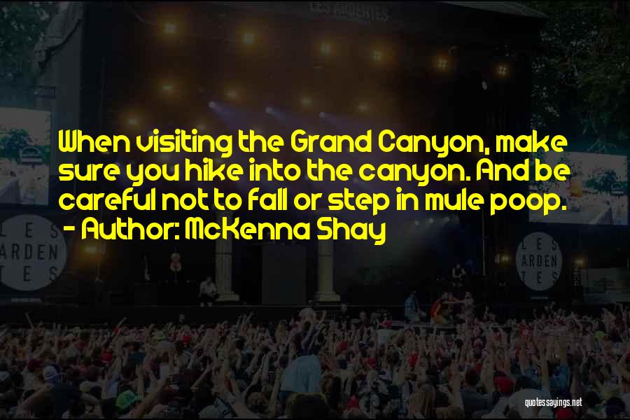 McKenna Shay Quotes: When Visiting The Grand Canyon, Make Sure You Hike Into The Canyon. And Be Careful Not To Fall Or Step