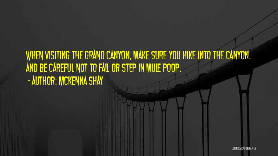 McKenna Shay Quotes: When Visiting The Grand Canyon, Make Sure You Hike Into The Canyon. And Be Careful Not To Fall Or Step