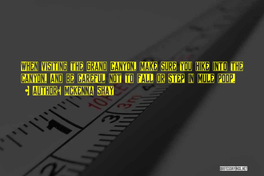 McKenna Shay Quotes: When Visiting The Grand Canyon, Make Sure You Hike Into The Canyon. And Be Careful Not To Fall Or Step