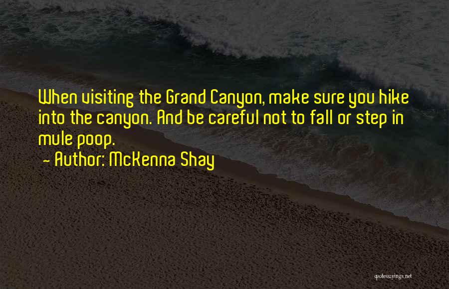 McKenna Shay Quotes: When Visiting The Grand Canyon, Make Sure You Hike Into The Canyon. And Be Careful Not To Fall Or Step