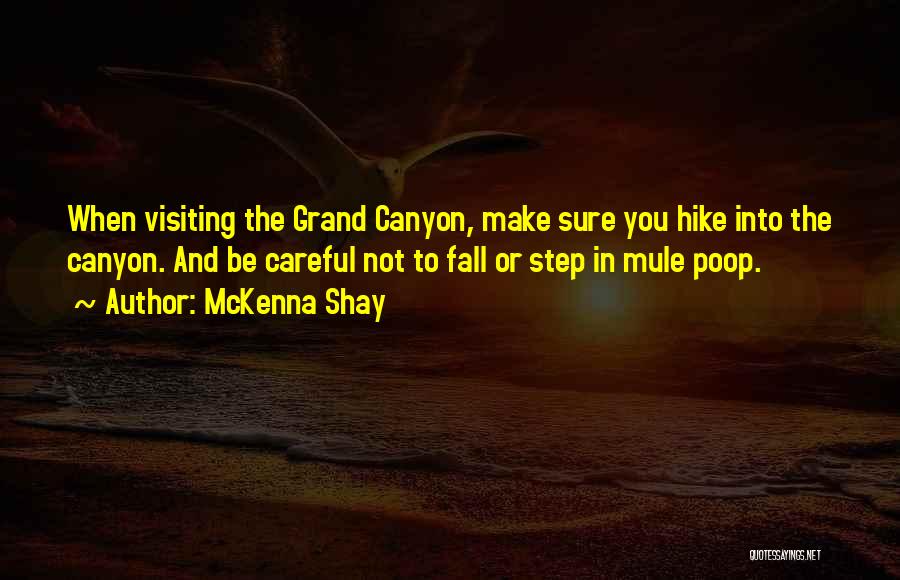 McKenna Shay Quotes: When Visiting The Grand Canyon, Make Sure You Hike Into The Canyon. And Be Careful Not To Fall Or Step