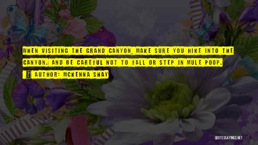 McKenna Shay Quotes: When Visiting The Grand Canyon, Make Sure You Hike Into The Canyon. And Be Careful Not To Fall Or Step