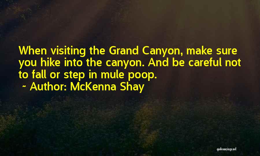 McKenna Shay Quotes: When Visiting The Grand Canyon, Make Sure You Hike Into The Canyon. And Be Careful Not To Fall Or Step