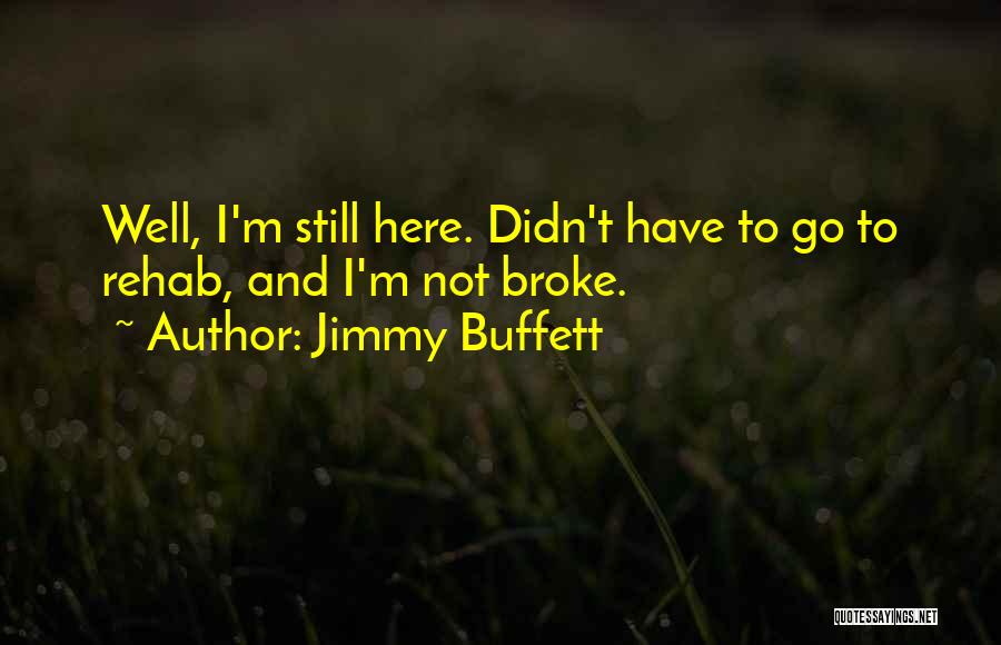 Jimmy Buffett Quotes: Well, I'm Still Here. Didn't Have To Go To Rehab, And I'm Not Broke.