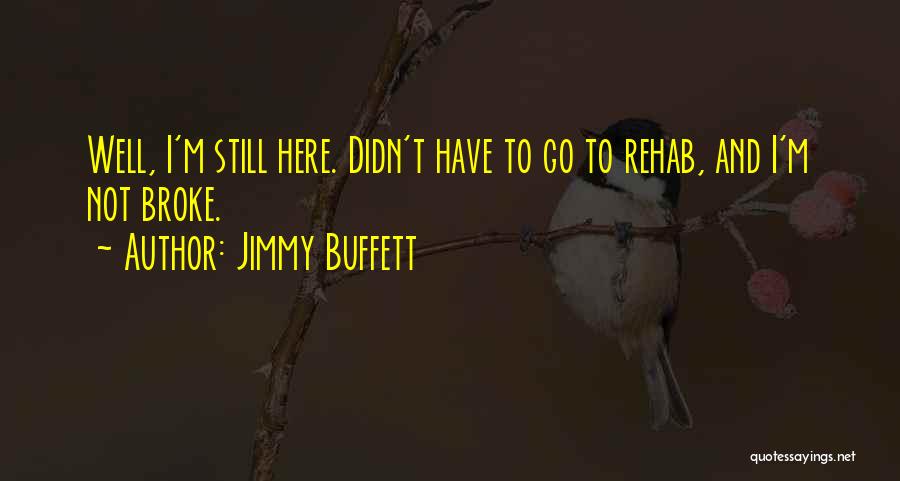 Jimmy Buffett Quotes: Well, I'm Still Here. Didn't Have To Go To Rehab, And I'm Not Broke.
