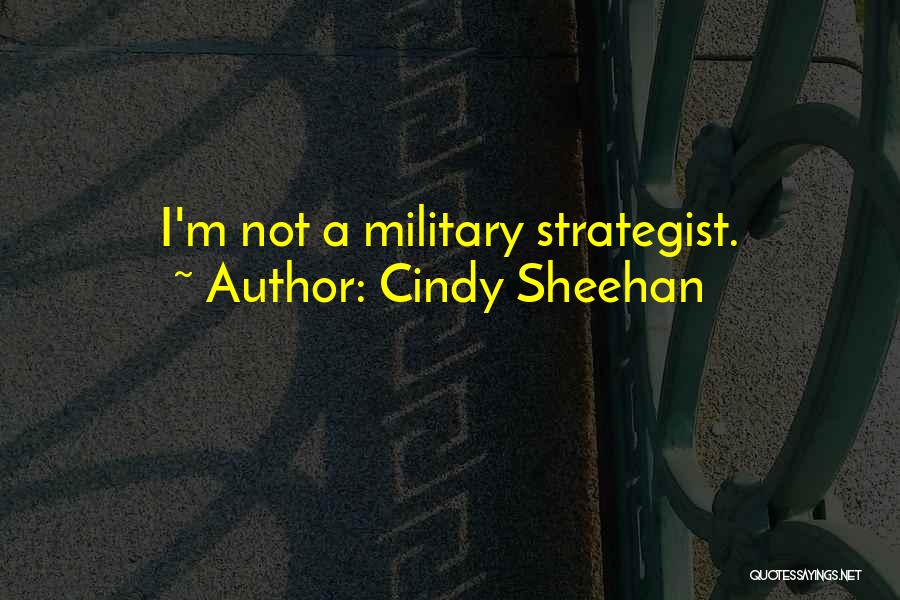 Cindy Sheehan Quotes: I'm Not A Military Strategist.